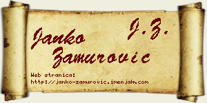 Janko Zamurović vizit kartica